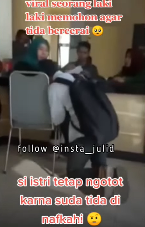 Suami sujud di kaki istri karena tak ingin bercerai
