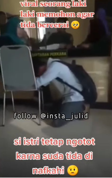 Suami sujud di kaki istri karena tak ingin bercerai
