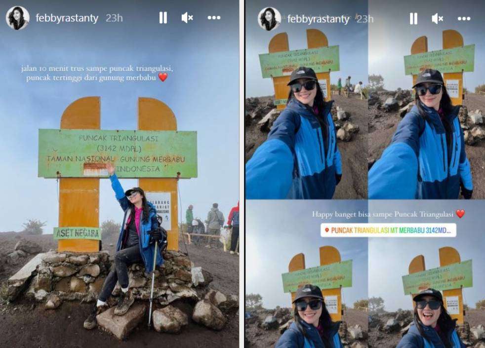 Febby Rastanty muncak ke Gunung Merbabu