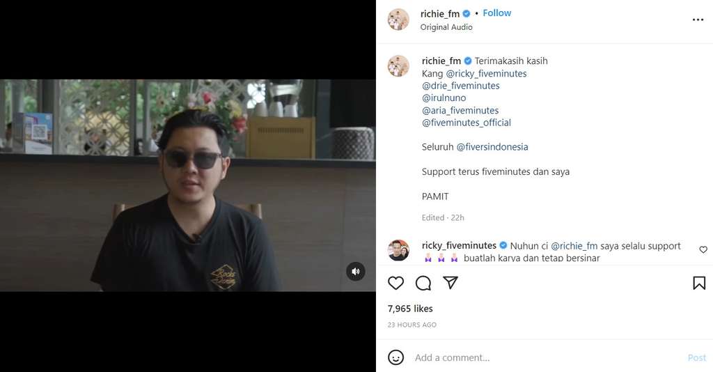 Richie Setiawan Minta Maaf