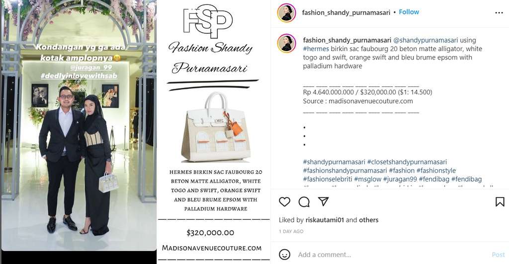 Penampakan tas mewah Shandy bos MS Glow Penampakan tas mewah Shandy bos MS Glow