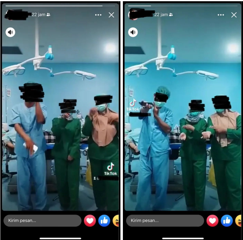 Nakes bikin konten TikTok di ruang operasi Nakes bikin konten TikTok di ruang operasi