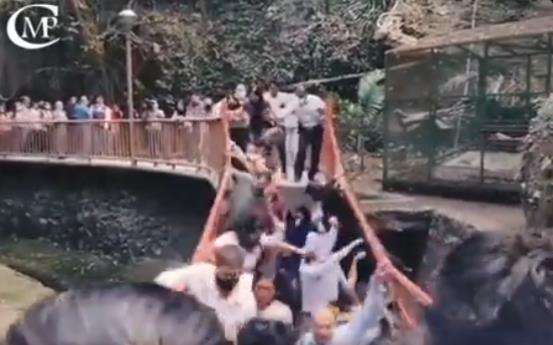 Jembatan baru diresmikan ambruk.