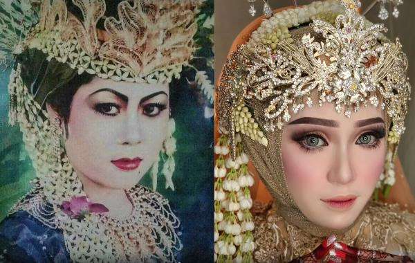 Potret makeup pengantin tahun 90-an dan 2000-an.