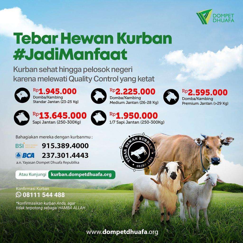 Tebarkan Kebahagiaan di Momen Idul Adha, Yuk Pilih Hewan Kurbanmu Bersama Dompet Dhuafa