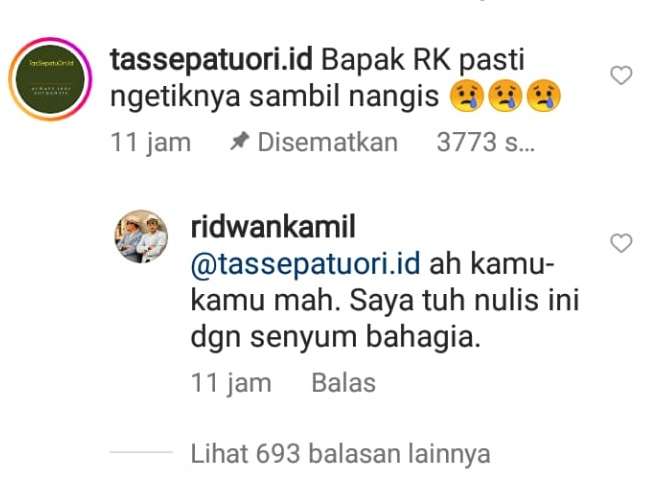 Komentar lucu Ridwan Kamil