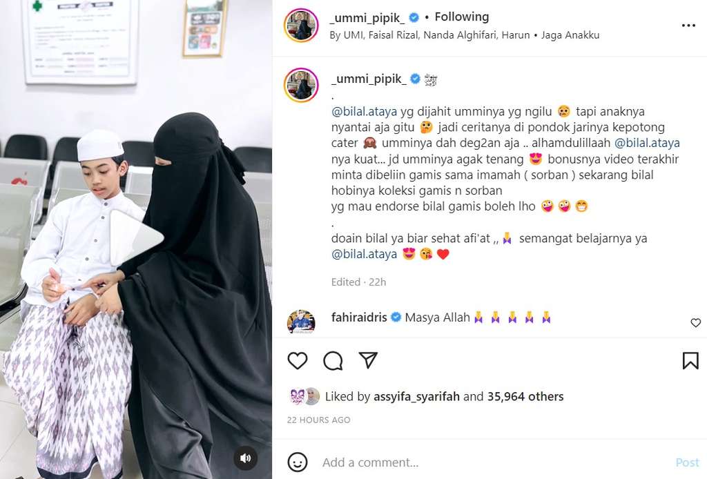 Umi Pipik dan putranya