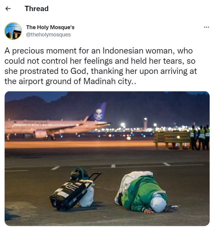 Viral jemaah haji Indonesia sujud syukur di Madinah
