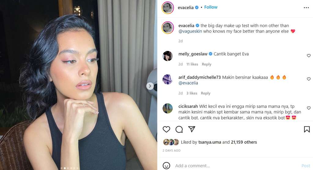 Penampilan baru Eva Celia