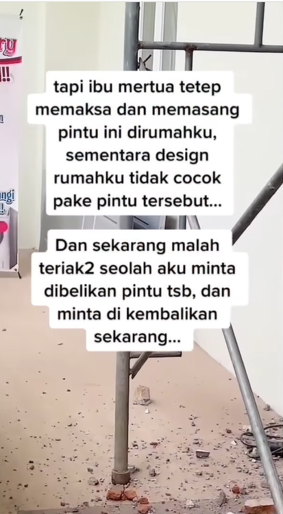 Mertua minta kembalikan pintu pemberiannya