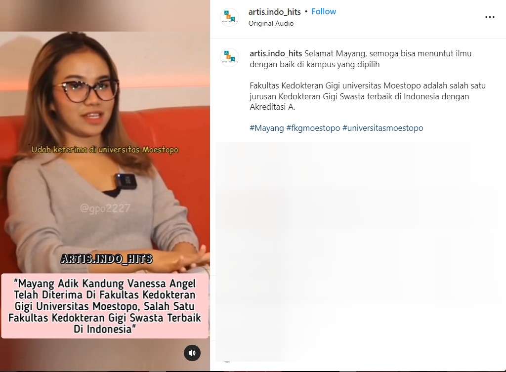 Mayang adik  Vanessa Angel