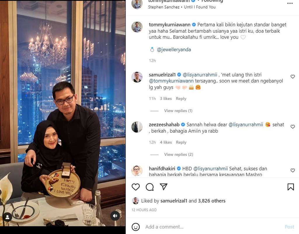 Ulang tahun istri Tommy Kurniawan