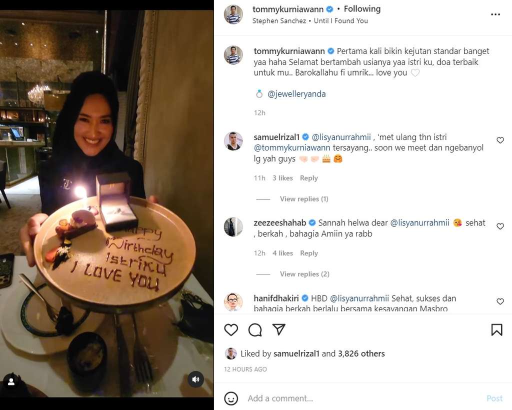 Ulang tahun istri Tommy Kurniawan