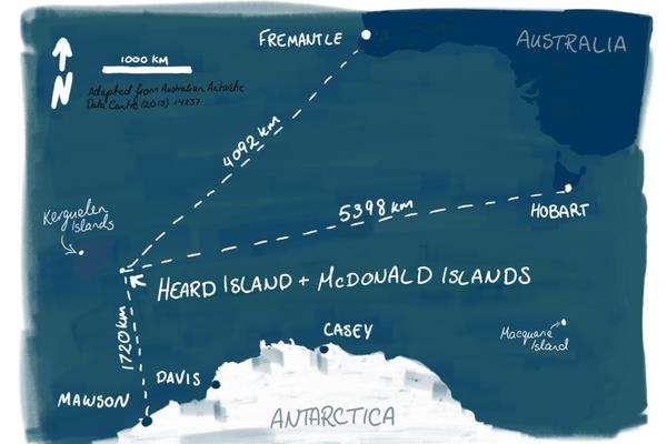 Keberadaan pulau terpencil di selatan Australia.