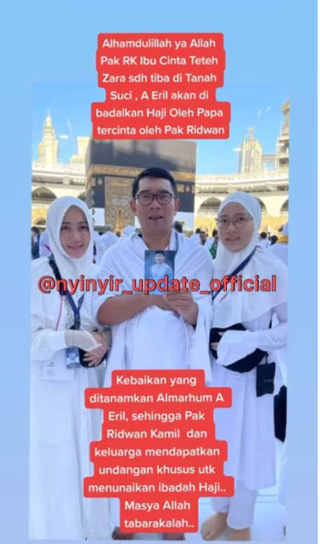 Bawa Foto Eril, Begini Momen Tawaf Ridwan Kamil dan Keluarga di Tanah Suci