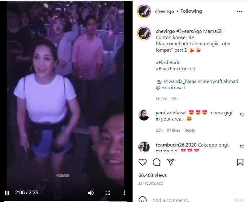 Nagita nonton konser Blackpink