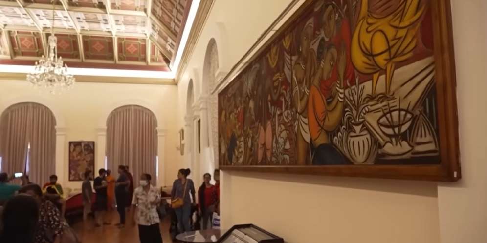 Koleksi lukisan di Istana Presiden Sri Lanka (Foto: Youtube @Skynews)