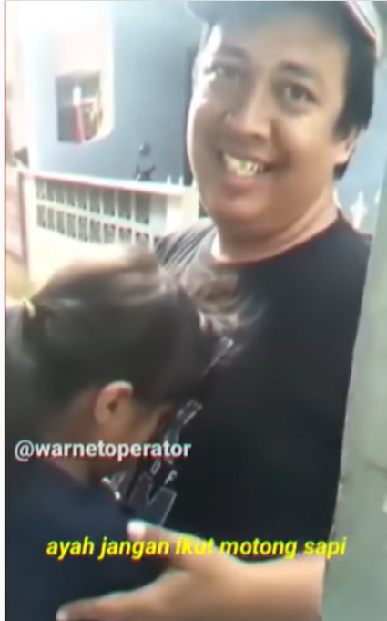 Viral, Anak Menangis Histeris Larang Ayah Ikut Potong Sapi: Entar Ketuker