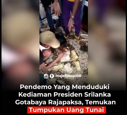 Demonstran temukan tumpukan uang di kediaman Presiden Sri Lanka