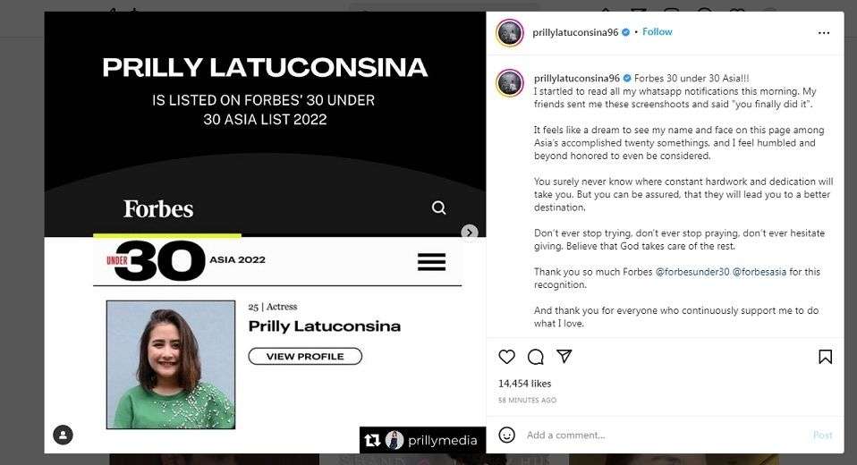 Unggahan Prilly Latuconsina