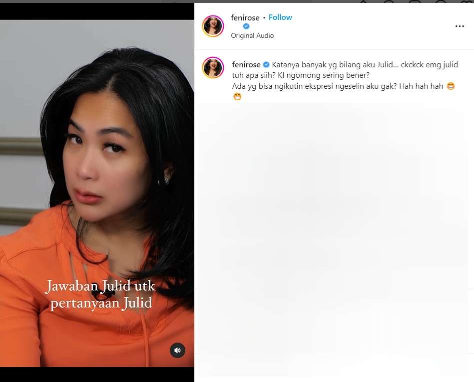 Feni Rose beri jawaban soal julukan julid
