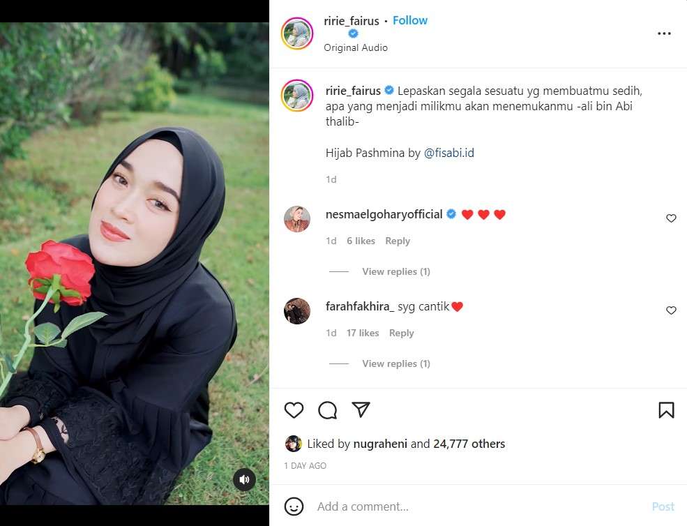 Ririe Fairus mantan istri Ayus Sabyan