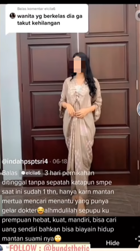 Mertua Ingin Menantu Dokter, Wanita Ini Ditinggal Suami 3 Hari Setelah Menikah