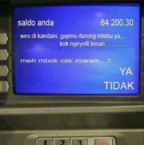 10 Penampakan Saldo ATM.