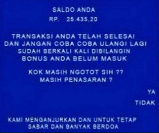 10 Penampakan Saldo ATM.