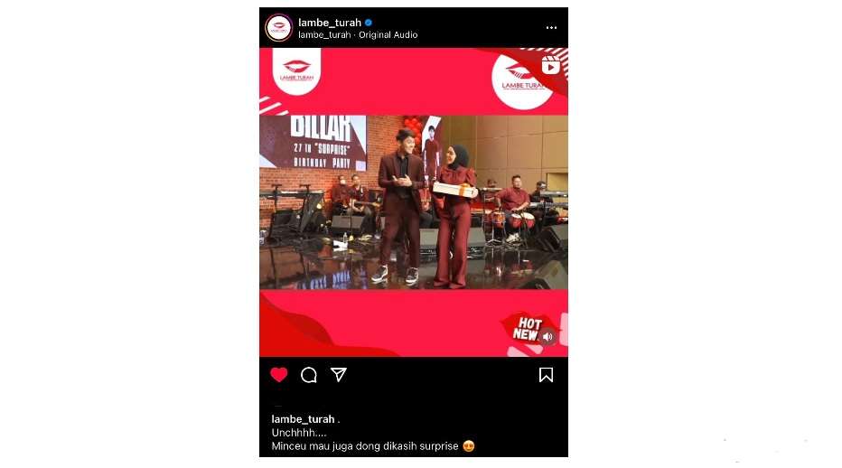 Postingan di Instagram @lambe_turah