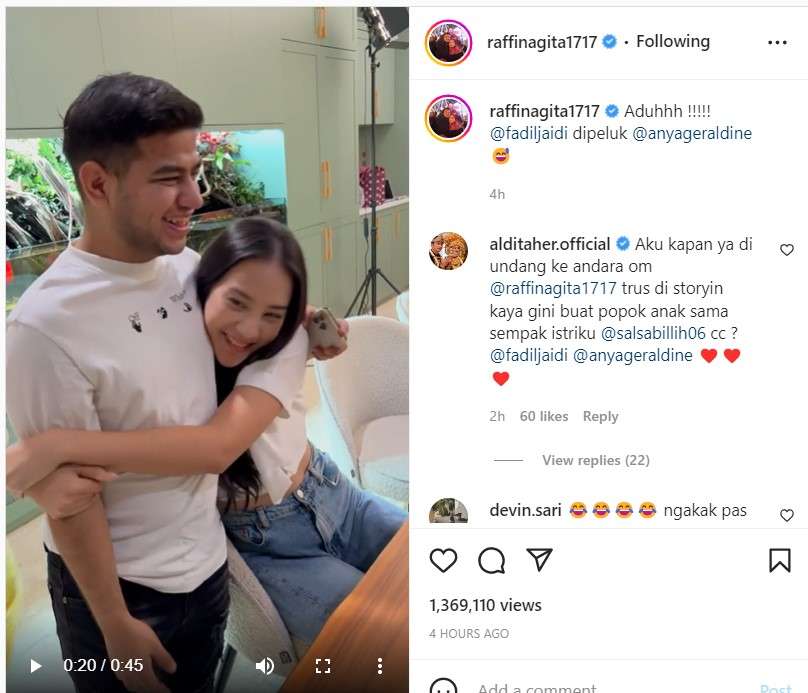 Anya Geraldine peluk Fadil Jaidi