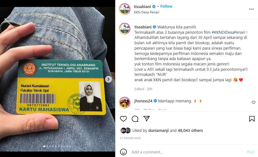 Unggahan Tissa Biani