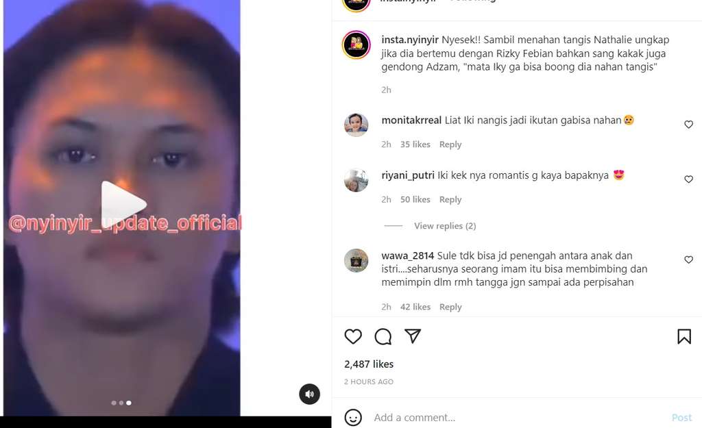 Mata Rizky Febian jadi sorotan