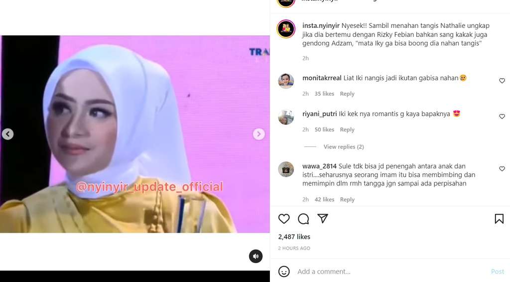 Nathalie menceritakan pertemuan dengan Rizky Febian