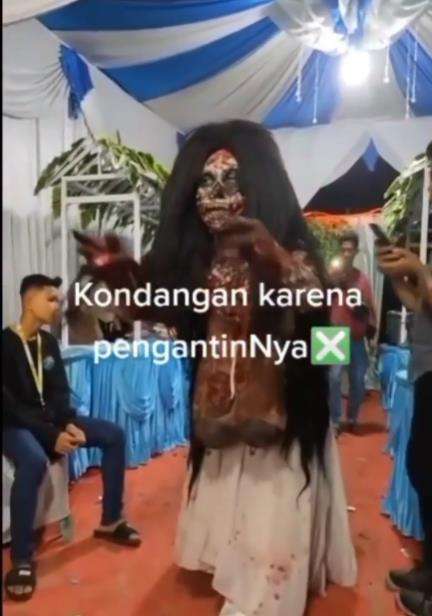 Penampakan seram di acara kondangan pernikahan.
