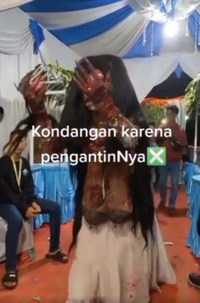Penampakan seram di acara kondangan pernikahan.