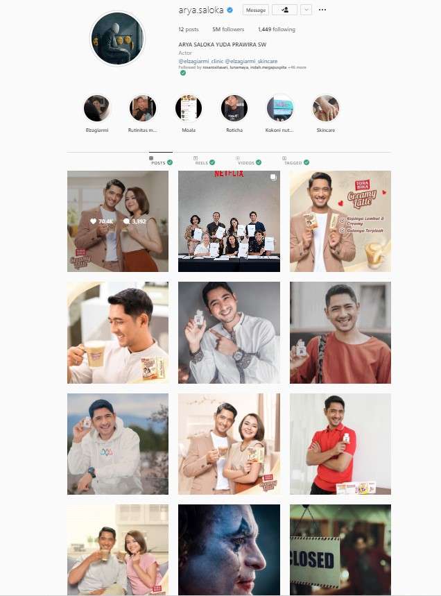 Postingan Arya Saloka