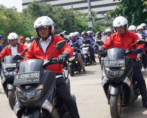 Yamaha dan Kementerian Perhubungan menggelar acara sosialisasi keselamatan berkendara pada Januari 2019.