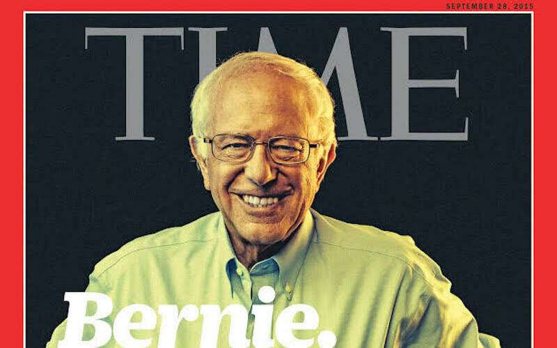 Bernie Sander si sampul majalah Time