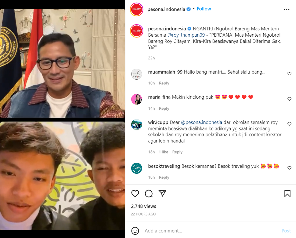 Sandiaga Uno dan Roy Citayam