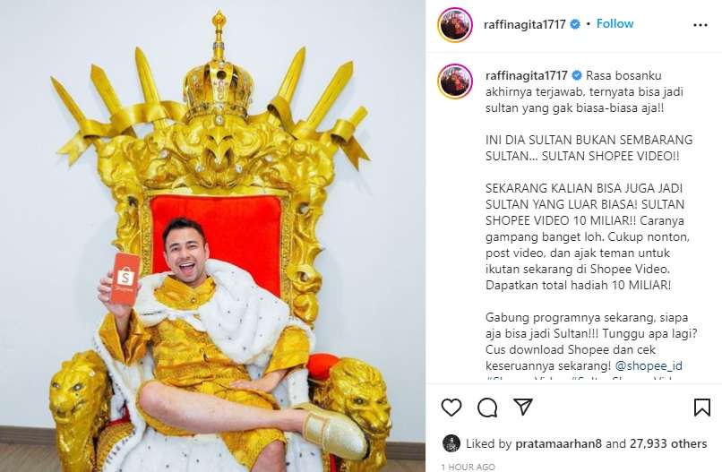 Raffi Ahmad Bosan Jadi Sultan