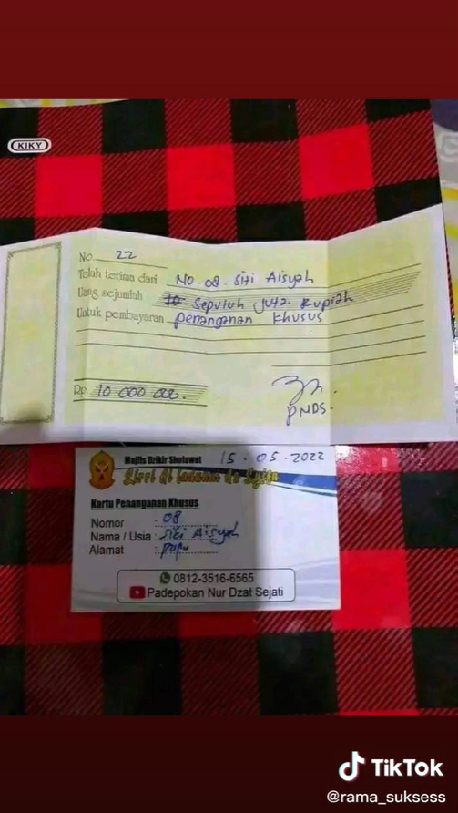 kwitansi pengobatan di gus samsudin