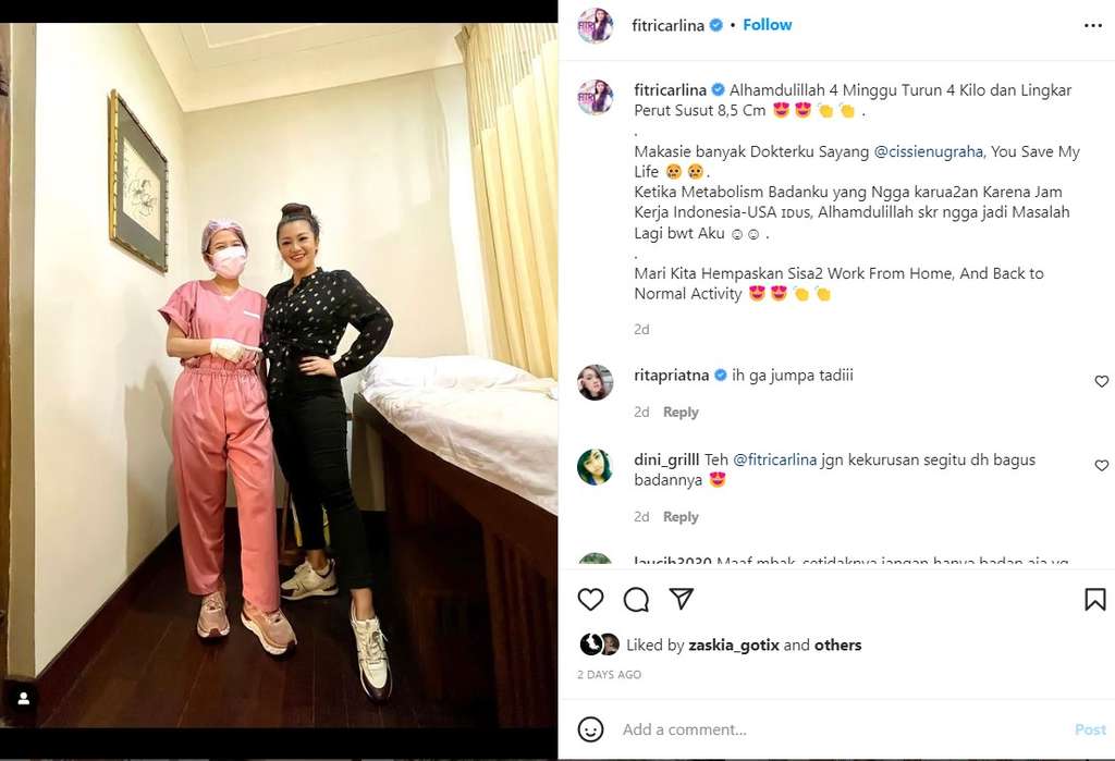 Unggahan Fitri Carlina berhasil diet Unggahan Fitri Carlina berhasil diet