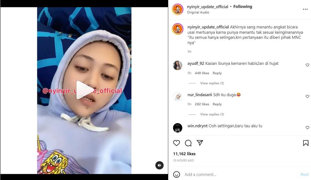Menantu muncul dan klarifikasi