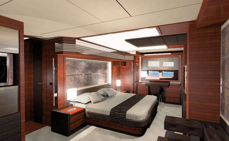 Kamar tidur utama kapal pesiar mewah History Supreme.