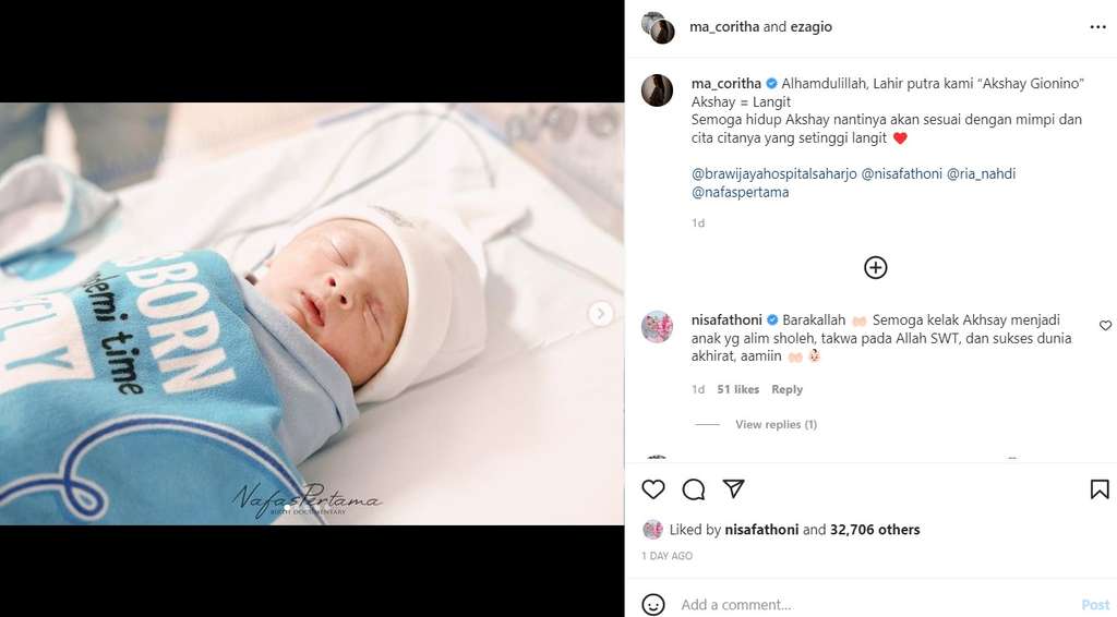 Anak ketiga Eza Gionino