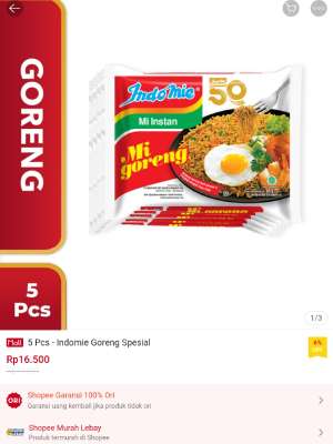 Harga Indomie di Shopee.
