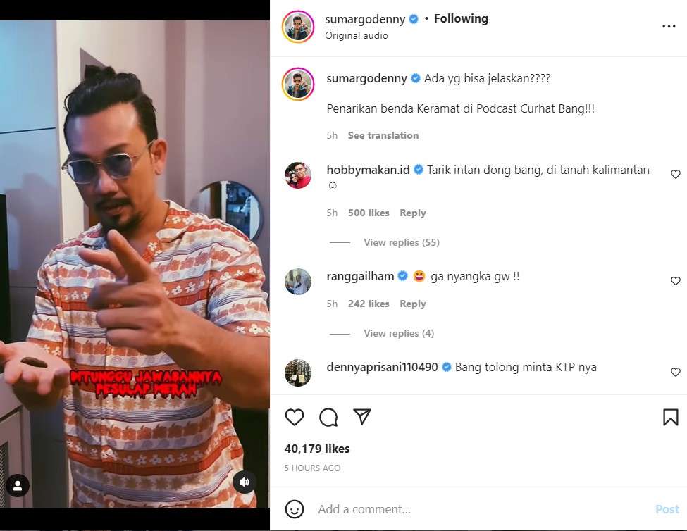Denny Sumargo tantang pesulap merah