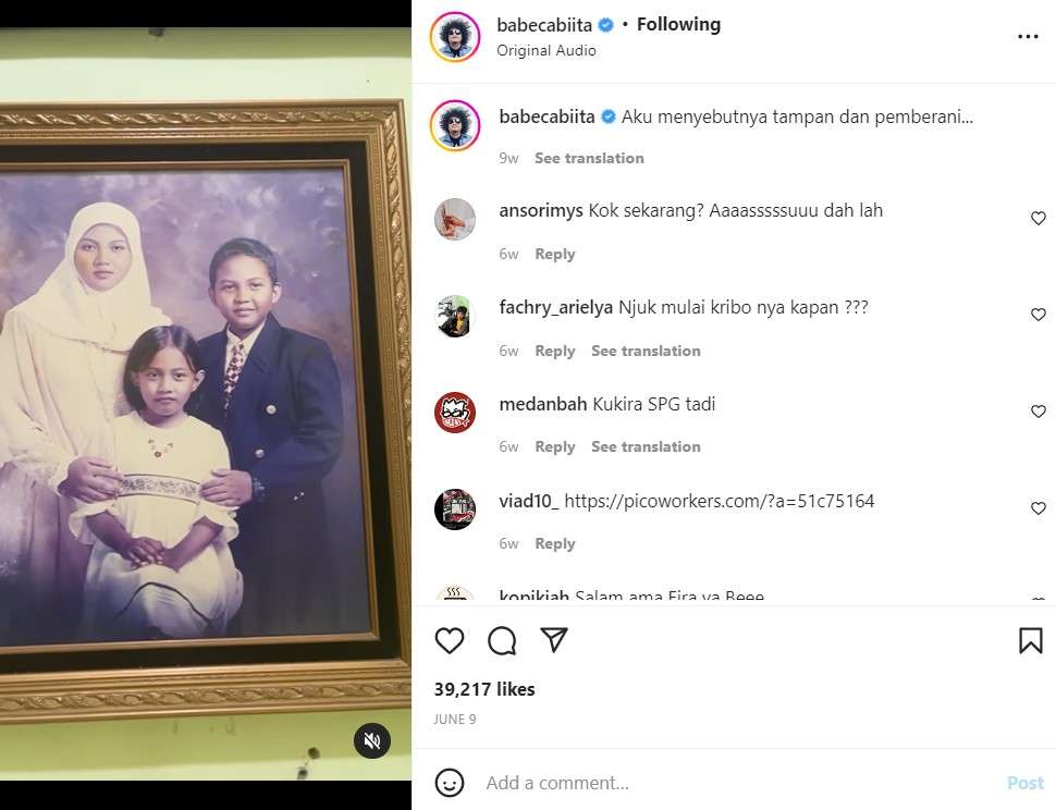 Potret masa muda Babe Cabita