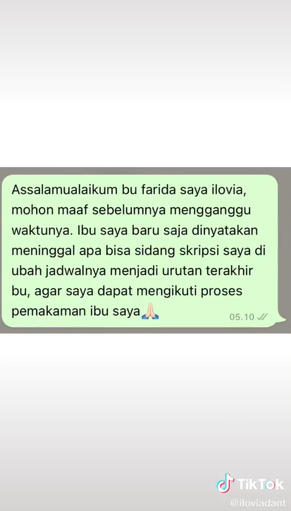 ibu meninggal sebelum sidang skripsi